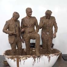 WamtasticUK: 3 Cute Guys in Smart Suits Pushed into Muddy Bath