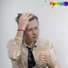 WamtasticUK: 3 Cute Guys in Smart Suits Pushed into Muddy Bath