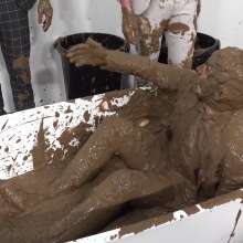 WamtasticUK: 3 Cute Guys in Smart Suits Pushed into Muddy Bath