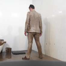 WamtasticUK: 3 Cute Guys in Smart Suits Pushed into Muddy Bath