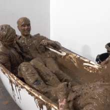 WamtasticUK: 3 Cute Guys in Smart Suits Pushed into Muddy Bath