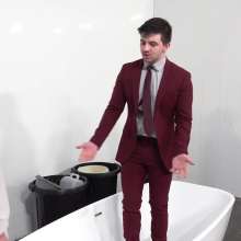 WamtasticUK: 3 Cute Guys in Smart Suits Pushed into Muddy Bath