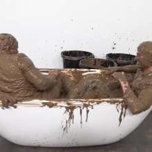 WamtasticUK: 3 Cute Guys in Smart Suits Pushed into Muddy Bath