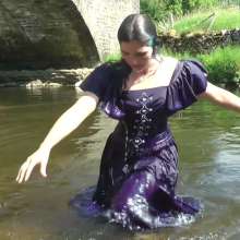 DungeonMasterOne: Buckets From Above 3: Maude drenched in a beautiful formal gown!