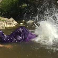 DungeonMasterOne: Buckets From Above 3: Maude drenched in a beautiful formal gown!