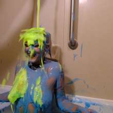 messyhot: Chikkin Slimed in a Vinyl Skirt--a Super Long Session