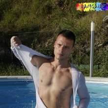 wamgame1: Damjan Soaked in the Pool and Ripping His Shirt