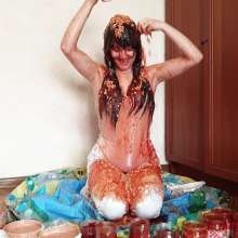 Top Messy Girls: Girl in White Clothes Receives a Food
