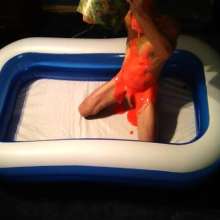Dawamman: Naked Male Covered in Fluorescent Red Slime