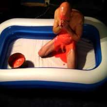 Dawamman: Naked Male Covered in Fluorescent Red Slime