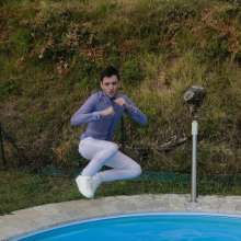wamgame1: Nate in Swimming Pool Strips to Jockstrap