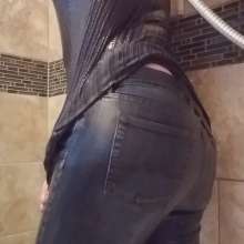 MadelineOasis: Jeans and Sweater with Hair Washing in the Shower