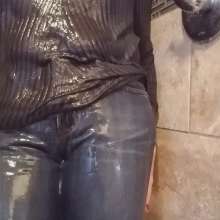 MadelineOasis: Jeans and Sweater with Hair Washing in the Shower