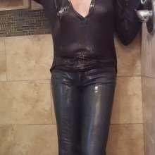 MadelineOasis: Jeans and Sweater with Hair Washing in the Shower