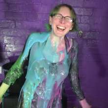 DungeonMasterOne: Rubbermaid vs Disco Pants: Friday latex, Cindy in Spandex!