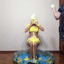 Top Messy Girls: Slime Pie White Underwear Gymnastics!