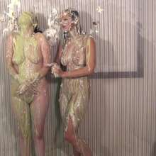 Anglefan: Tara Tied gets pied with friend Kerri Taylor!