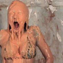 Anglefan: Pied and slimed Brazilian babe