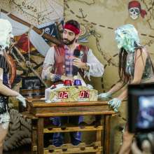 walking the plank: Lost photos of Zoe getting pied (some unpublished)--Program 12