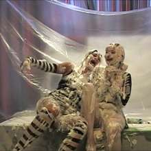 RevSlymsford: Bad Dolly + Harley In: Held In Custard-y: Pies/slime/custard