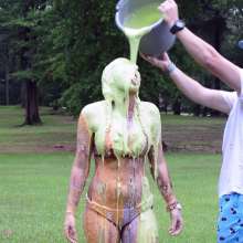 FunFilled Photography: Caley Gets Mega-messy with Pie/slime/ranch/mayo/syrup!