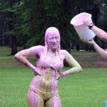 FunFilled Photography: Caley Gets Mega-messy with Pie/slime/ranch/mayo/syrup!