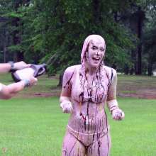 FunFilled Photography: Caley Gets Mega-messy with Pie/slime/ranch/mayo/syrup!