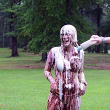FunFilled Photography: Caley Gets Mega-messy with Pie/slime/ranch/mayo/syrup!