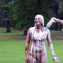 FunFilled Photography: Caley Gets Mega-messy with Pie/slime/ranch/mayo/syrup!