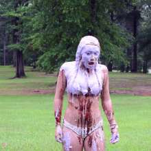 FunFilled Photography: Caley Gets Mega-messy with Pie/slime/ranch/mayo/syrup!