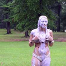 FunFilled Photography: Caley Gets Mega-messy with Pie/slime/ranch/mayo/syrup!