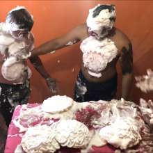 RevSlymsford: Curly, Larry + Moe: Pie Fight + Stripping At The Restaurant