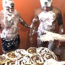 RevSlymsford: Curly, Larry + Moe: Pie Fight + Stripping At The Restaurant