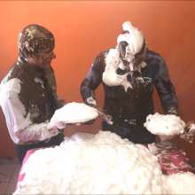 RevSlymsford: Curly, Larry + Moe: Pie Fight + Stripping At The Restaurant