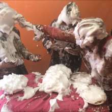 RevSlymsford: Curly, Larry + Moe: Pie Fight + Stripping At The Restaurant