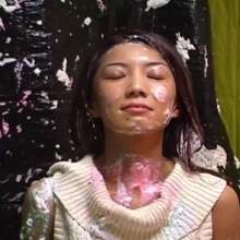 Alumi: 3 Asian girls with their feet in gunk, and faces covered in pies and slime