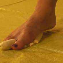Alumi: Hot young Japanese ballerina gets her strong, sexy dancer's feet messy