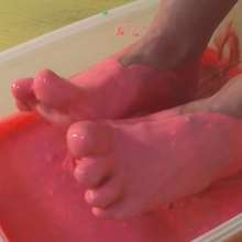 Alumi: Hot young Japanese ballerina gets her strong, sexy dancer's feet messy