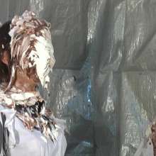 Alumi: 2 Japanese girls in a messy cosplay scene: maid Momo vs. nurse Aoi