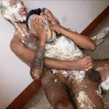 RevSlymsford: Rafa And Daniel Naughty Play With Real Pies: Rafa Cums
