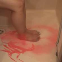 Alumi: Beautiful Japanese ballerinas seem to love putting their bare feet in slime