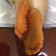Alumi: Cute, sexy Mai gets her awesome feet sticky, slimy, and slippery
