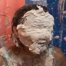 Alumi: 4 Japanese girls playing with whipped cream, slime, and their feet