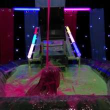 LiquidX: The Plunga!  Host Michaela Gunged in Her White Outfit