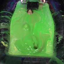 LiquidX: The Plunga!  Host Michaela Gunged in Her White Outfit