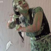 Anglefan: Instagram cutie gets chunky green slimed