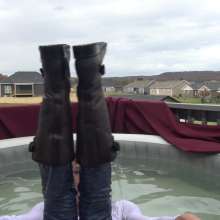 Jayce: Winter Wear in the Jacuzzi!  Uggs, Down Jacket, Jeans+more!