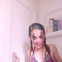 Missblueeyes7777: Bikini Top Clown Soaks Herself