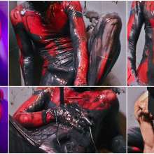 soakedguy: Black Slime in Lycra Suit