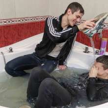 Wet Live Team: Danio and Ruslan Are Splashing in the Jacuzzi